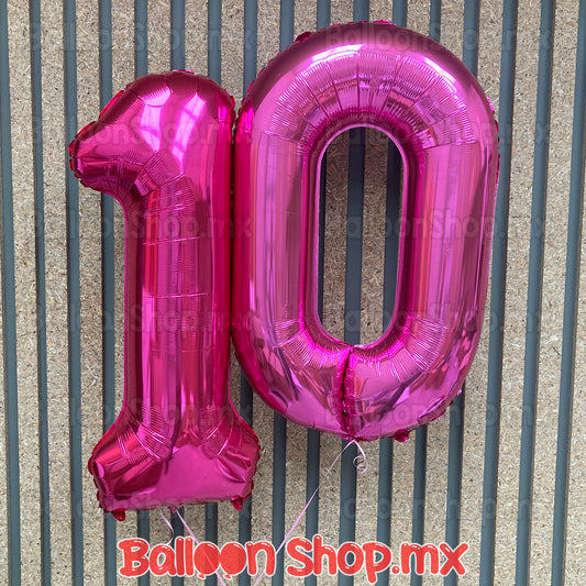 Números grandes en rosa