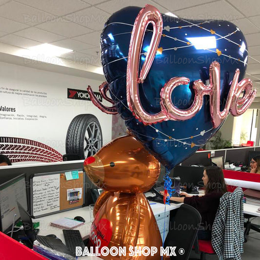 Corazón azul Love 3d