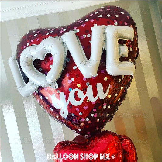 Corazón rojo love 3d