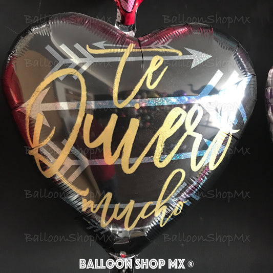 Corazón negro holográfico