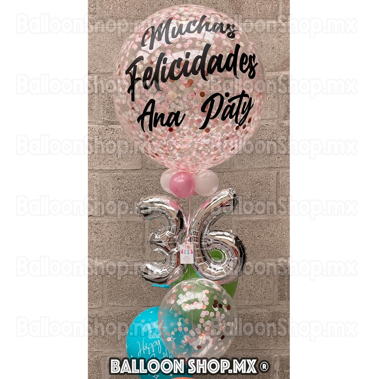 Burbuja con confeti 55 cm