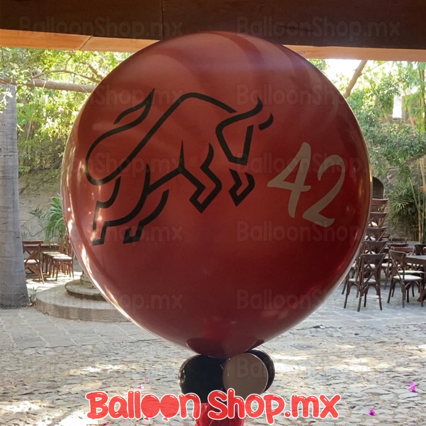 Burbuja cromada roja 55 cm