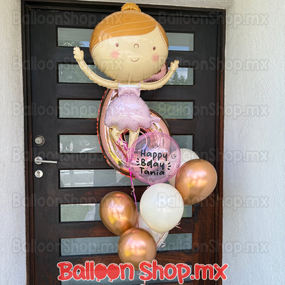 Mini burbuja rosa 25 cm