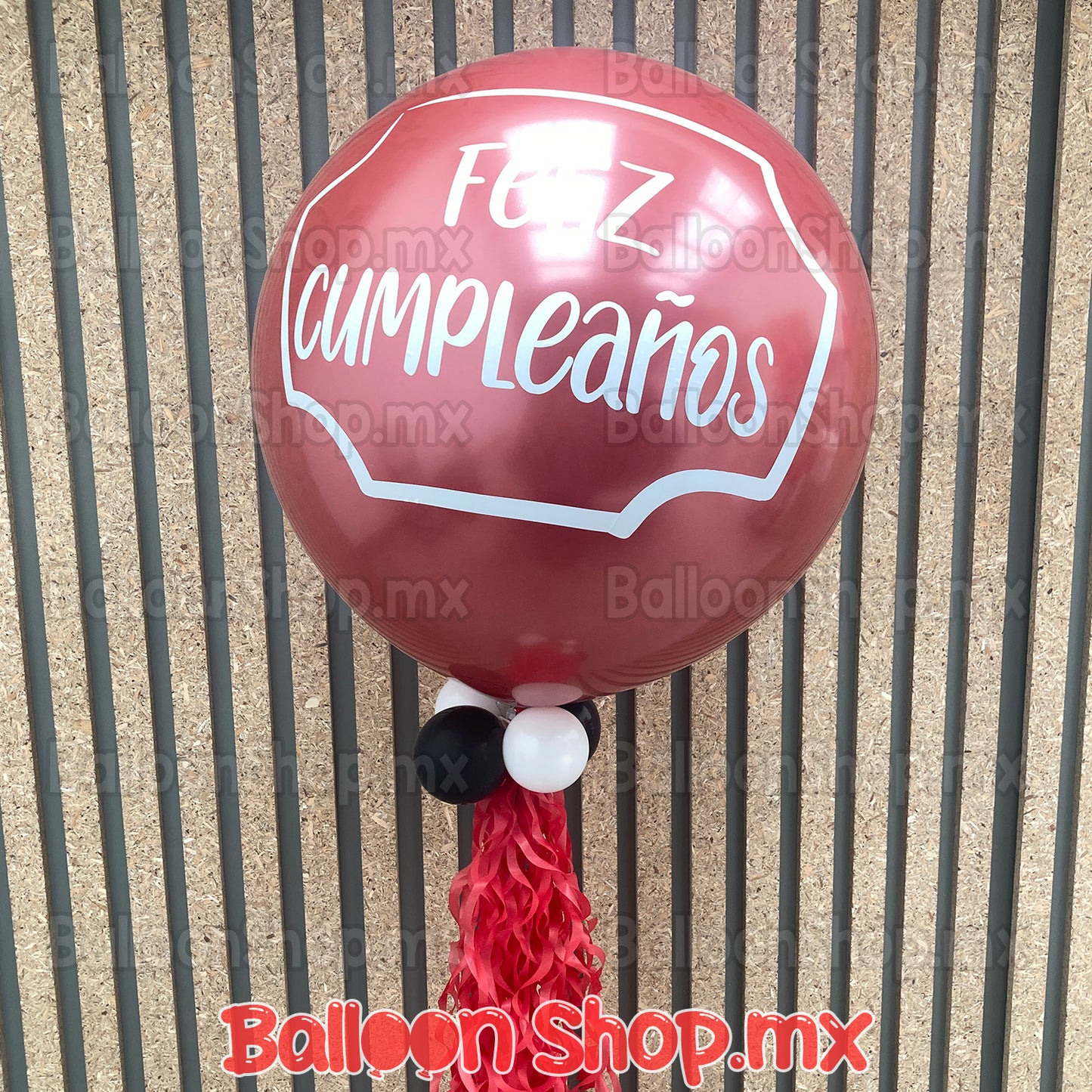 Burbuja cromada roja 55 cm