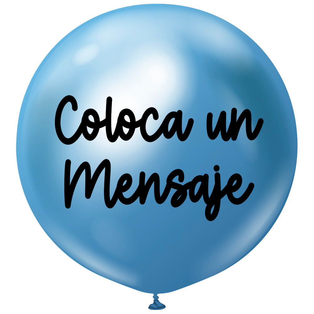 Burbuja cromada azul 55 cm