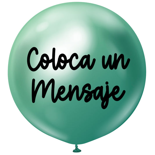 Burbuja cromada verde 55 cm