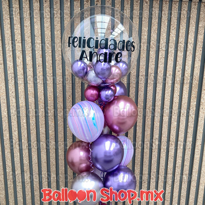 Burbuja con mini globos 55 cm