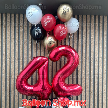 Números grandes en rojo