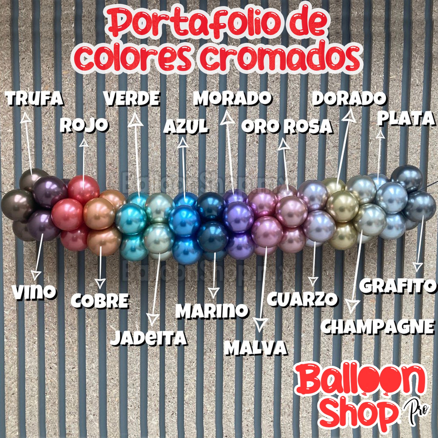 Burbuja cromada malva 55 cm