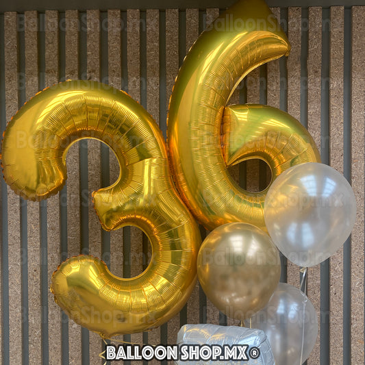 Números grandes en dorado