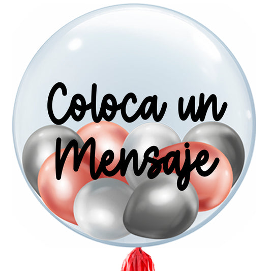 Burbuja con mini globos 55 cm