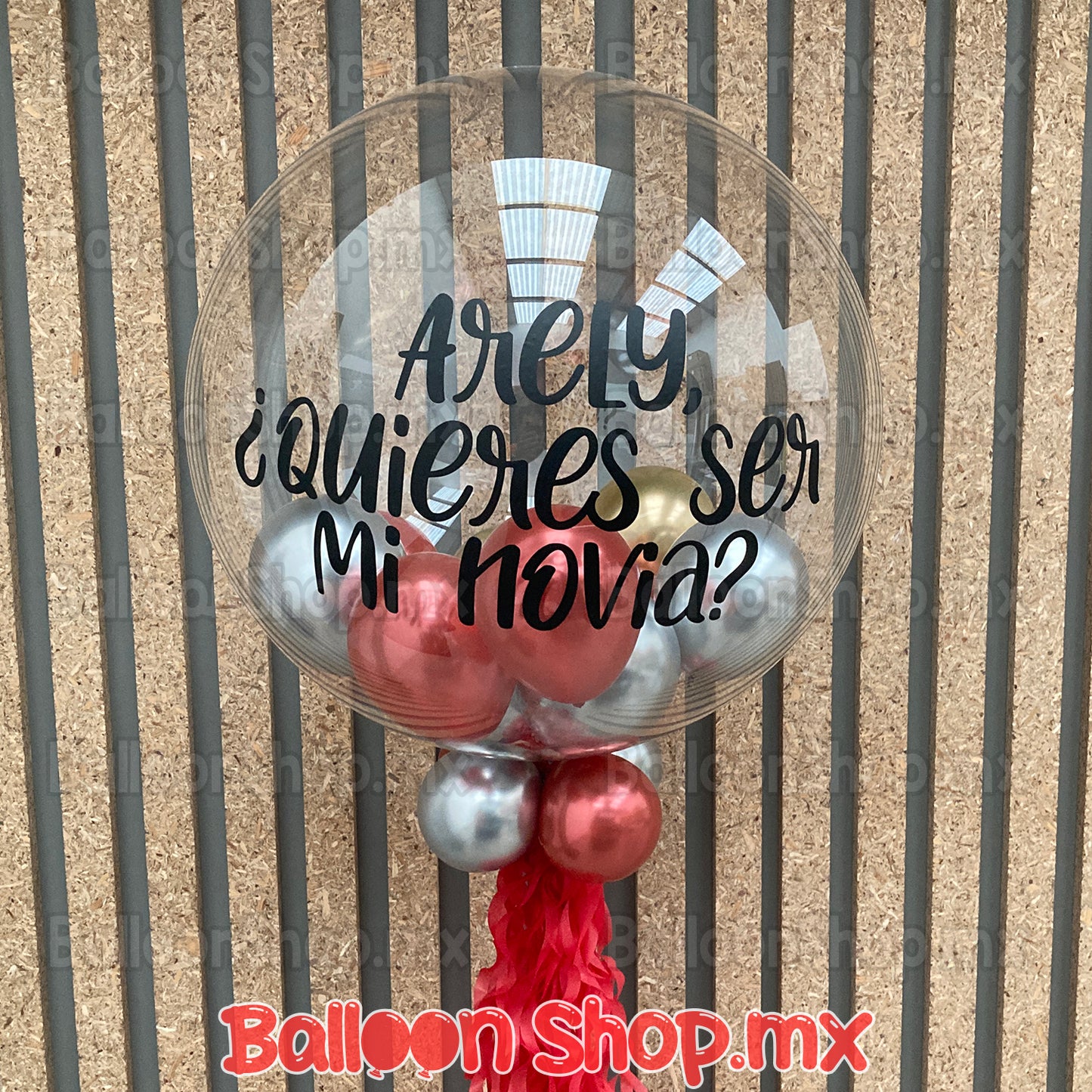 Burbuja con mini globos 55 cm