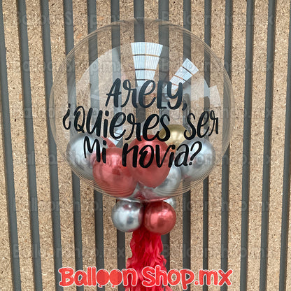 Burbuja con mini globos 55 cm