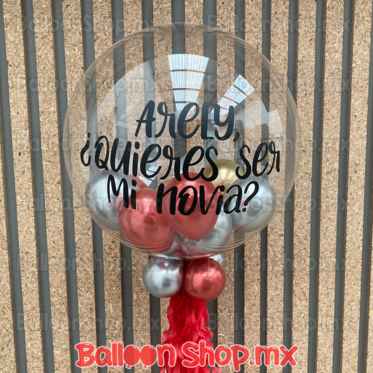 Burbuja con mini globos 55 cm
