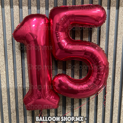 Números grandes en rojo