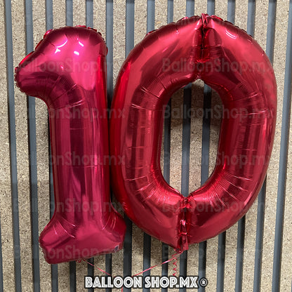 Números grandes en rojo