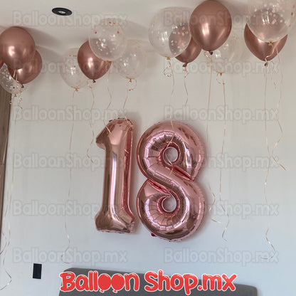 Números grandes en oro rosa