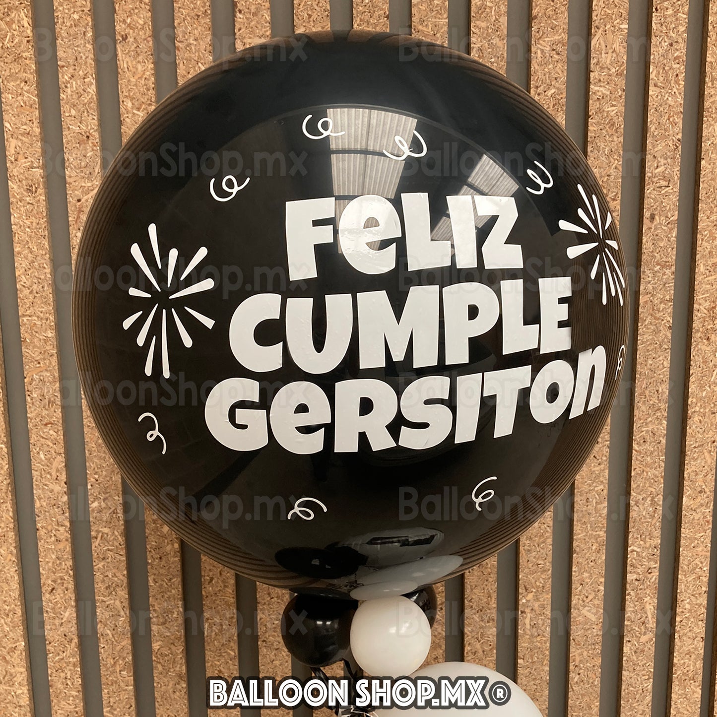 Burbuja cromada negra 55 cm