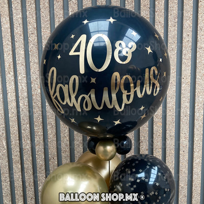 Burbuja cromada negra 55 cm