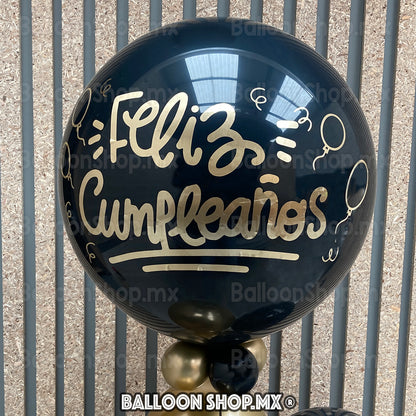 Burbuja cromada negra 55 cm