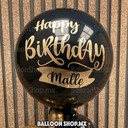 Burbuja cromada negra 55 cm