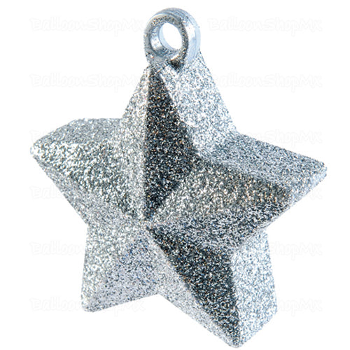 Pesa estrella plata glitter