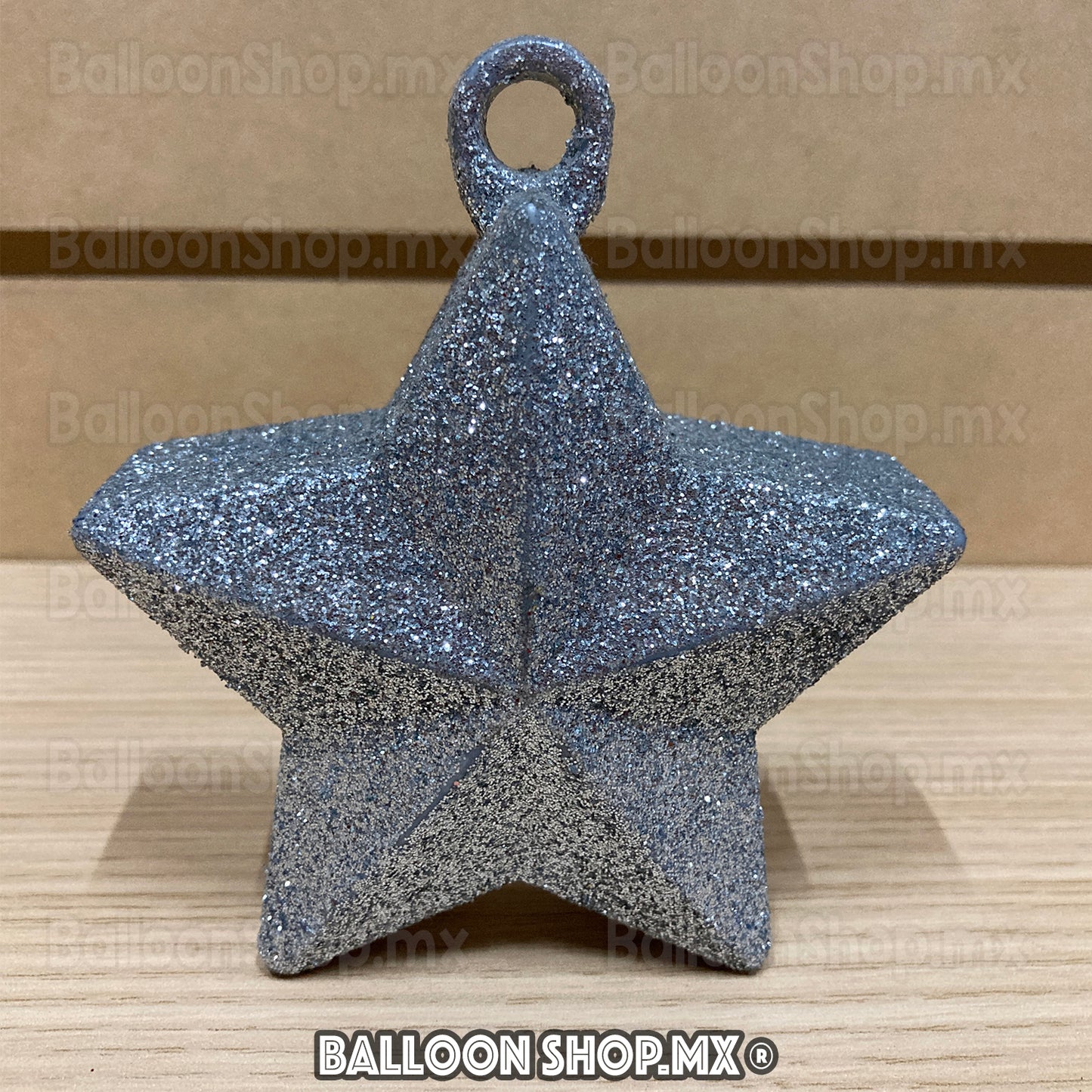 Pesa estrella plata glitter