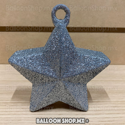 Pesa estrella plata glitter