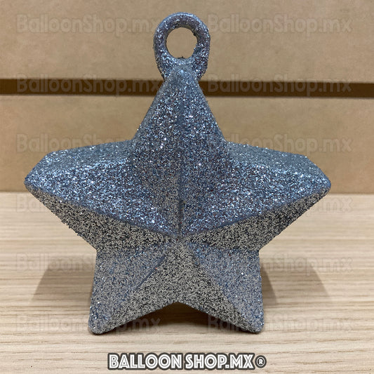 Pesa estrella plata glitter