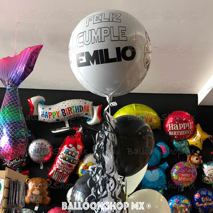 Barba jumbo negro/plata