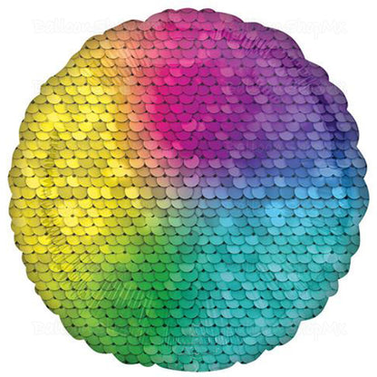 Redondo escamas arcoíris