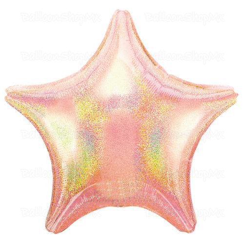 Estrella holográfica rosa