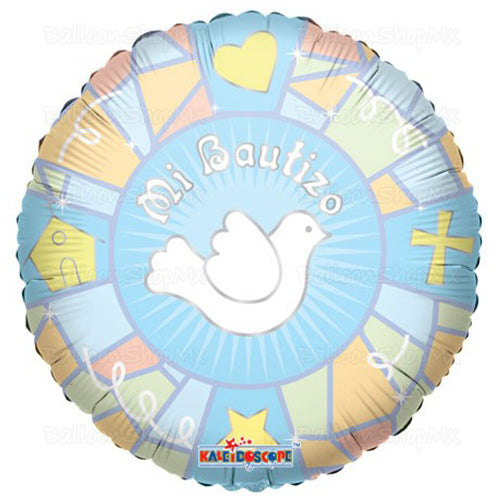 Bautizo vitrales azul