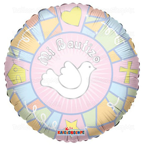 Bautizo vitrales rosa