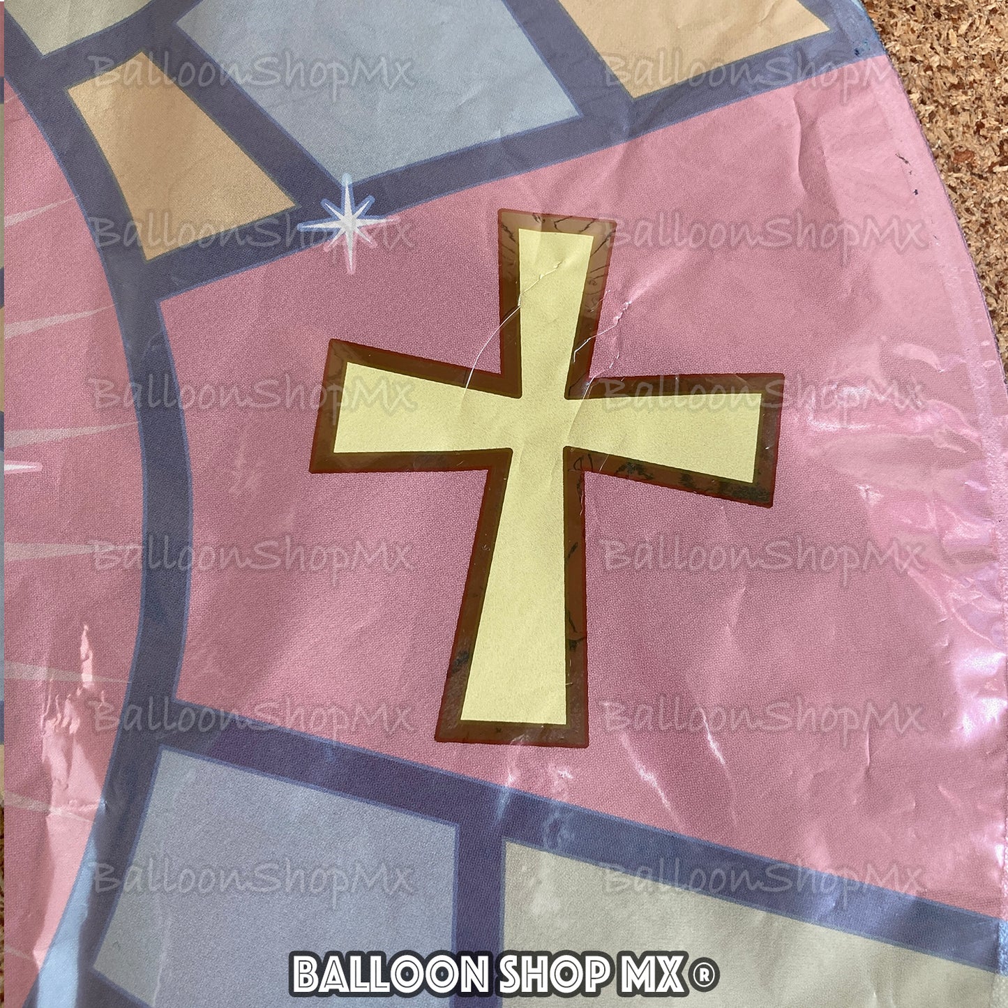 Bautizo vitrales rosa