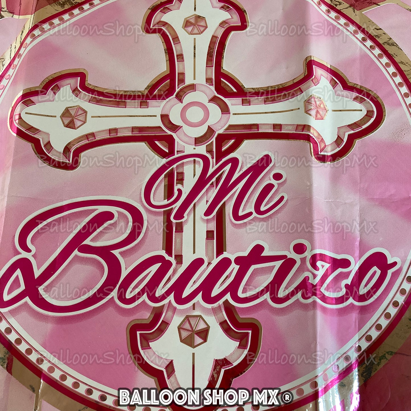 Bautizo cruz rosa