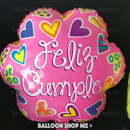 Flor rosa feliz cumple