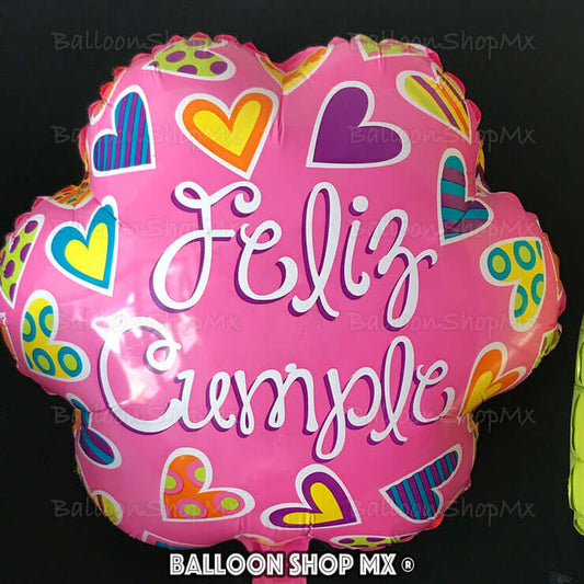 Flor rosa feliz cumple