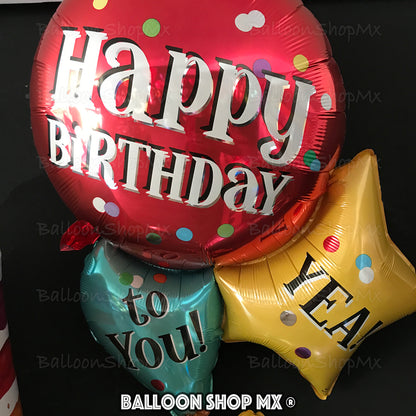 Osito con bouquet de globos