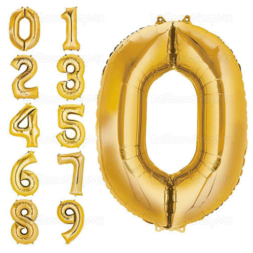 Números grandes en dorado