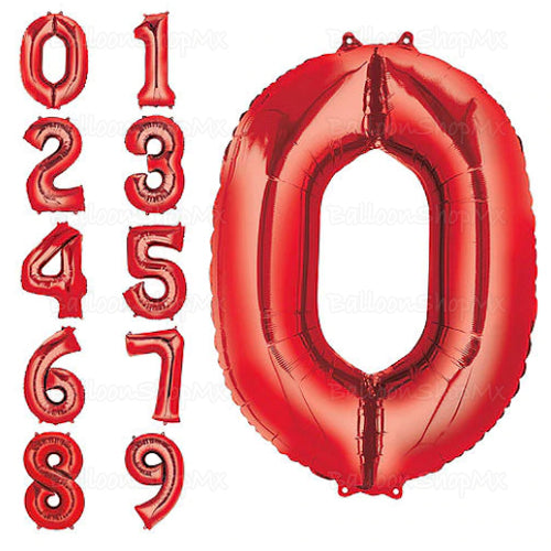 Números grandes en rojo