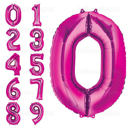 Números grandes en rosa