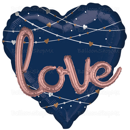 Corazón azul Love 3d