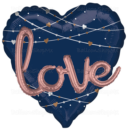 Corazón azul Love 3d