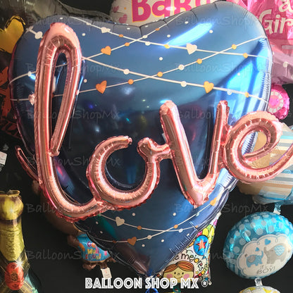 Corazón azul Love 3d