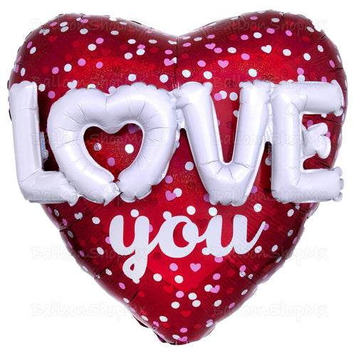 Corazón rojo love 3d