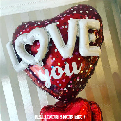 Corazón rojo love 3d