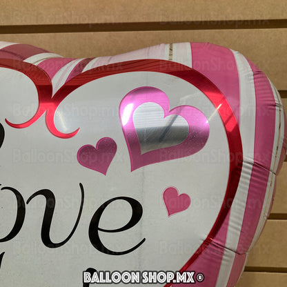 Corazón líneas rosas