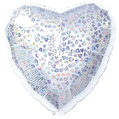 Corazón holográfico plata