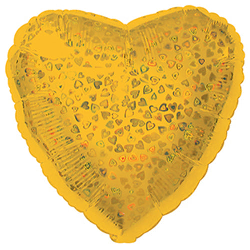 Corazón holográfico dorado